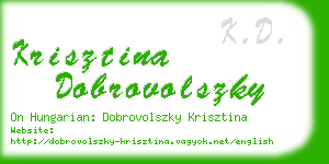krisztina dobrovolszky business card